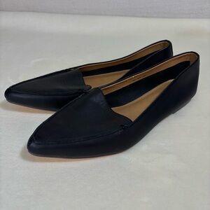 J. Crew Black Leather Loafers Size 8